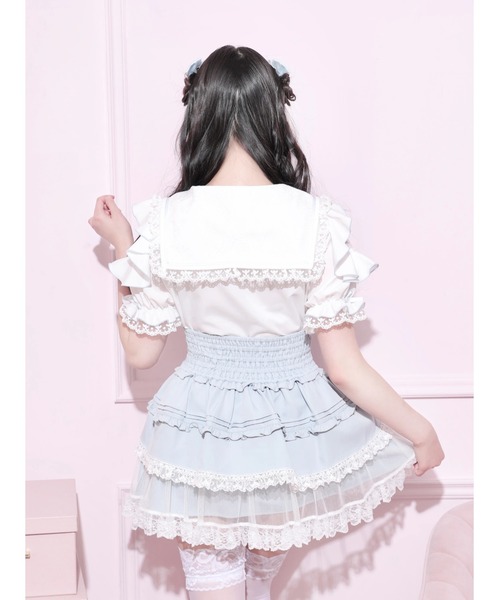 NOEMIE(ノエミー)の「トレンチセーラーオープンショルダーブラウス(シャツ/ブラウス・レディース・ブルー系その他/ピンク系その他/ピンク/ブラック・M)」の10枚目の写真
