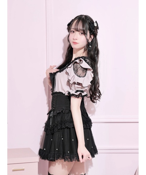 NOEMIE(ノエミー)の「トレンチセーラーオープンショルダーブラウス(シャツ/ブラウス・レディース・ブルー系その他/ピンク系その他/ピンク/ブラック・M)」の12枚目の写真