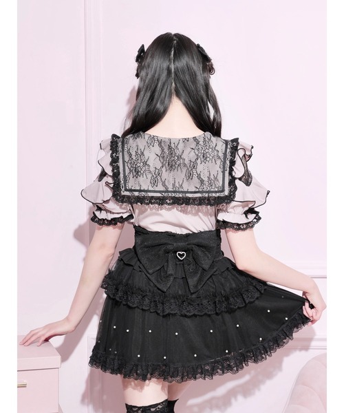 NOEMIE(ノエミー)の「トレンチセーラーオープンショルダーブラウス(シャツ/ブラウス・レディース・ブルー系その他/ピンク系その他/ピンク/ブラック・M)」の13枚目の写真