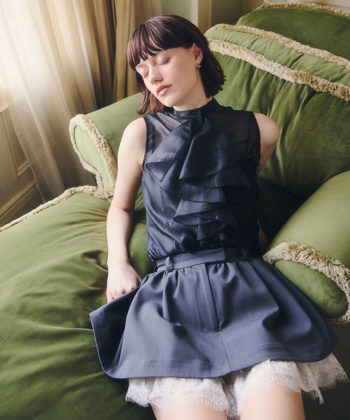 EIMY ISTOIRE(エイミーイストワール)の「AURORA TIE BLOUSE(シャツ/ブラウス・レディース・ピンク/オフホワイト/ブラック・F)」の3枚目の写真