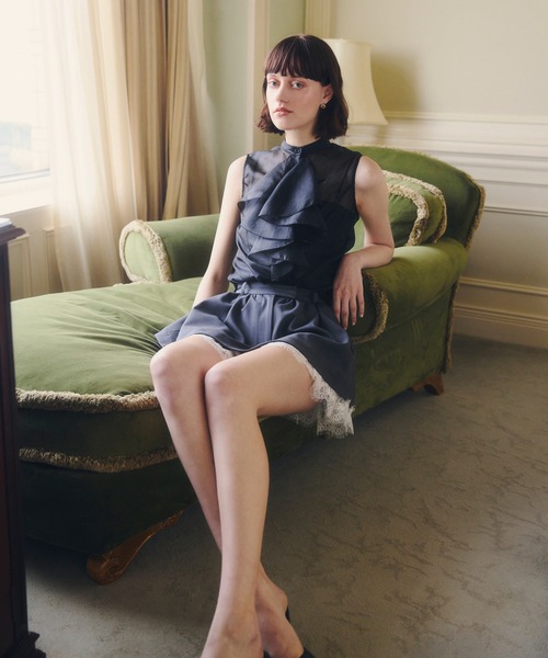 EIMY ISTOIRE(エイミーイストワール)の「AURORA TIE BLOUSE(シャツ/ブラウス・レディース・ピンク/オフホワイト/ブラック・F)」の6枚目の写真