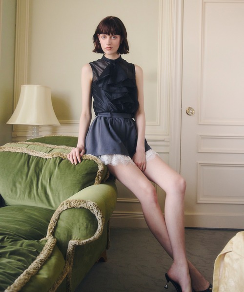 EIMY ISTOIRE(エイミーイストワール)の「AURORA TIE BLOUSE(シャツ/ブラウス・レディース・ピンク/オフホワイト/ブラック・F)」の8枚目の写真