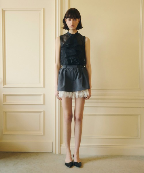 EIMY ISTOIRE(エイミーイストワール)の「AURORA TIE BLOUSE(シャツ/ブラウス・レディース・ピンク/オフホワイト/ブラック・F)」の10枚目の写真