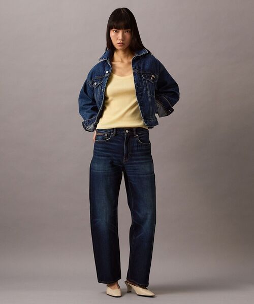 Calvin Klein(カルバン・クライン)の「タンクトップ - ビスコースリブタンクトップ(タンクトップ・レディース・アイボリー/ライトブルー・XXS/S/XS)」の5枚目の写真