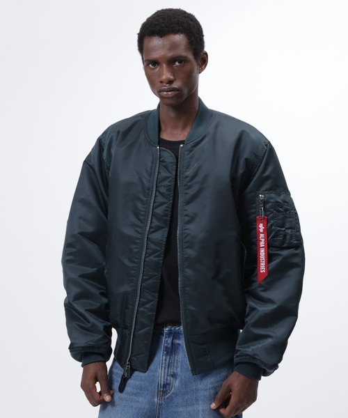 Alpha Industries（アルファインダストリーズ）の「Alpha Industries/アルファ インダストリーズ/MA-1 HERITAGE FIT FLIGHT JACKET/MA-1ヘリテージフィット フライトジャケット（MA-1・メンズ・ライトグレー/ブラック/ネイビー/グレー/カーキ/インディゴブルー/ダークグレー/セージグリーン/バーガンディー/ローズ/チャコール・S/M/L/2XL/XL/XS/3XL）」の9枚目の写真