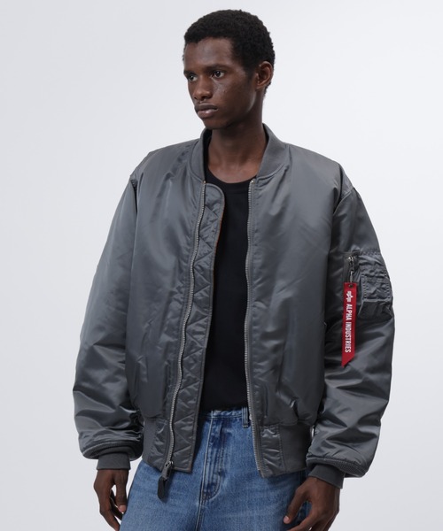 Alpha Industries（アルファインダストリーズ）の「Alpha Industries/アルファ インダストリーズ/MA-1 HERITAGE FIT FLIGHT JACKET/MA-1ヘリテージフィット フライトジャケット（MA-1・メンズ・ライトグレー/ブラック/ネイビー/グレー/カーキ/インディゴブルー/ダークグレー/セージグリーン/バーガンディー/ローズ/チャコール・S/M/L/2XL/XL/XS/3XL）」の6枚目の写真