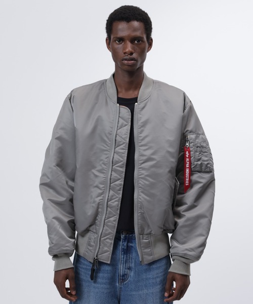 Alpha Industries（アルファインダストリーズ）の「Alpha Industries/アルファ インダストリーズ/MA-1 HERITAGE FIT FLIGHT JACKET/MA-1ヘリテージフィット フライトジャケット（MA-1・メンズ・ライトグレー/ブラック/ネイビー/グレー/カーキ/インディゴブルー/ダークグレー/セージグリーン/バーガンディー/ローズ/チャコール・S/M/L/2XL/XL/XS/3XL）」の5枚目の写真
