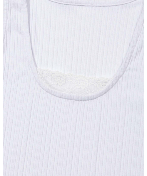 Yuje(ユジェ)の「AMELI LACE SLEEVELESS (2color,2size)(Tシャツ/カットソー・レディース・ホワイト/ブラック・SMALL/MEDIUM)」の11枚目の写真