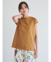 【接触冷感】ハイラインフレンチスリーブカットＴＯＰＳ