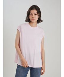 【接触冷感】ハイラインフレンチスリーブカットTOPS