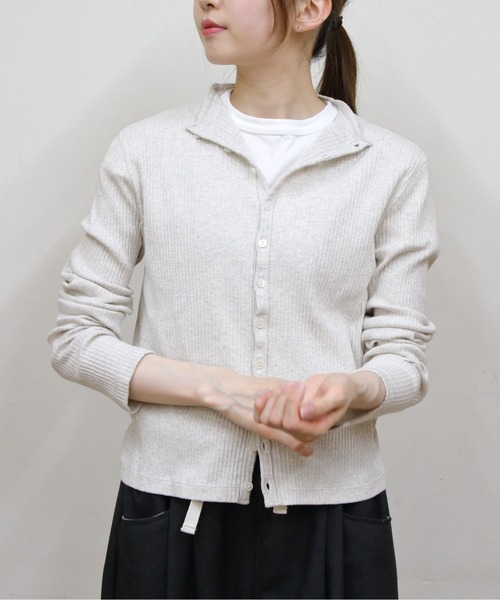 ORCIVAL(オーシバル)の「ORCIVAL/オーシバル モックネックカーディガン MOCK NECK CARDE OR-C0424 VRI(カーディガン/ボレロ・レディース・オートミール/ブラック・2)」の6枚目の写真