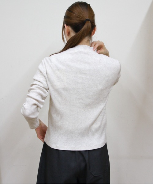 ORCIVAL(オーシバル)の「ORCIVAL/オーシバル モックネックカーディガン MOCK NECK CARDE OR-C0424 VRI(カーディガン/ボレロ・レディース・オートミール/ブラック・2)」の8枚目の写真