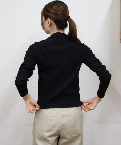 ORCIVAL(オーシバル)の「ORCIVAL/オーシバル モックネックカーディガン MOCK NECK CARDE OR-C0424 VRI(カーディガン/ボレロ・レディース・オートミール/ブラック・2)」の10枚目の写真