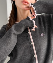 mily bilet（ミウィビレット）の「【mily bilet】甘さを上品に楽しむ、着映えトップス。配色プレッピーカーディガン（カーディガン/ボレロ）」