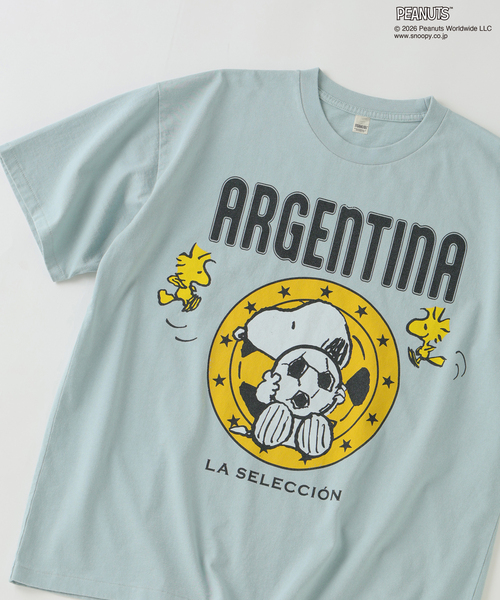 PEANUTS(ピーナッツ)の「PEANUTS / ピーナッツ 別注 サッカー プリントTシャツ(Tシャツ/カットソー・メンズ・ホワイト/ブラック/ネイビー/サックスブルー/ライトイエロー・MEDIUM/LARGE)」の22枚目の写真