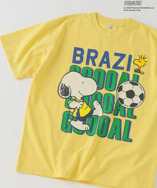 PEANUTS(ピーナッツ)の「PEANUTS / ピーナッツ 別注 サッカー プリントTシャツ(Tシャツ/カットソー・メンズ・ホワイト/ブラック/ネイビー/サックスブルー/ライトイエロー・MEDIUM/LARGE)」の21枚目の写真
