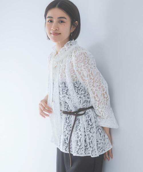 URBAN RESEARCH ROSSO WOMEN(アーバンリサーチ ロッソ)の「リーフレースフリルネックブラウス(シャツ/ブラウス・レディース・ホワイト/カーキ・FREE)」の9枚目の写真