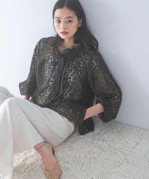 URBAN RESEARCH ROSSO WOMEN(アーバンリサーチ ロッソ)の「リーフレースフリルネックブラウス(シャツ/ブラウス・レディース・ホワイト/カーキ・FREE)」の18枚目の写真
