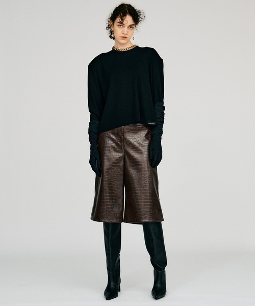 PRANK PROJECT（プランクプロジェクト）の「【2026Autumn Pre-Order】ウールショルダーパッドトップス / Wool Shoulder Pad Top（Tシャツ/カットソー・レディース・グリーン/ブラック/チャコールグレー・FREE）」の6枚目の写真