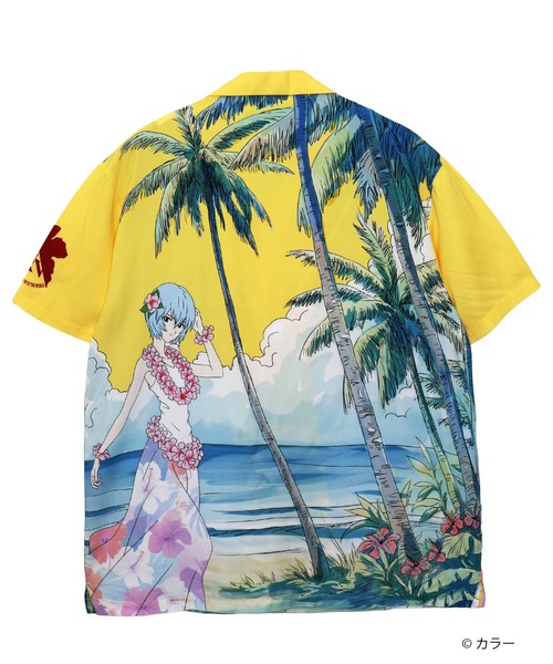 PANDIESTA(パンディエスタ)の「EVANGELION×錦 / ヱヴァンゲリヲン×ニシキ 綾波アロハシャツ(M2)(シャツ/ブラウス・メンズ・ネイビー/イエロー・XL/L/XXL/M)」の4枚目の写真