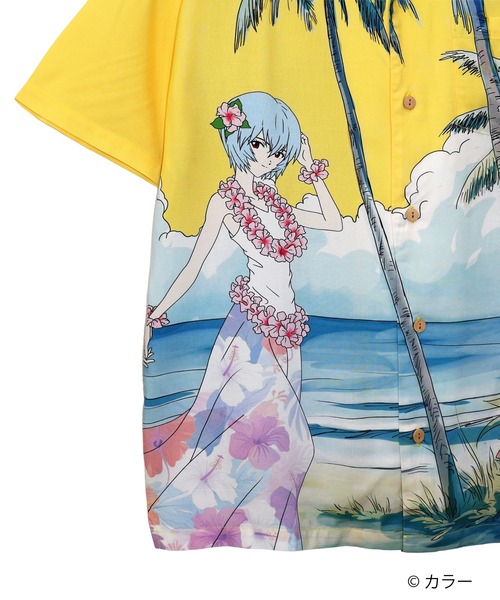 PANDIESTA(パンディエスタ)の「EVANGELION×錦 / ヱヴァンゲリヲン×ニシキ 綾波アロハシャツ(M2)(シャツ/ブラウス・メンズ・ネイビー/イエロー・XL/L/XXL/M)」の5枚目の写真
