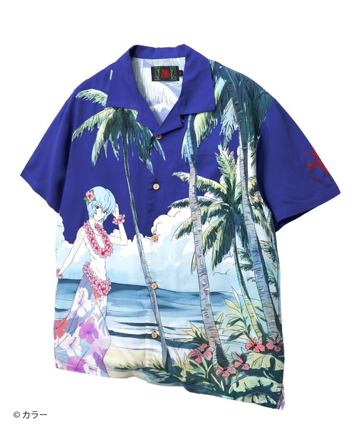 PANDIESTA(パンディエスタ)の「EVANGELION×錦 / ヱヴァンゲリヲン×ニシキ 綾波アロハシャツ(M2)(シャツ/ブラウス・メンズ・ネイビー/イエロー・XL/L/XXL/M)」の8枚目の写真