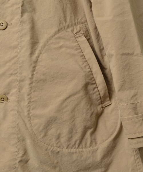 SHIPS JET BLUE（シップスジェットブルー）の「SHIPS JET BLUE(シップス ジェットブルー): ナイロンオックス/ショップコート■（ステンカラーコート・メンズ・ベージュ/オリーブ/ネイビー・MEDIUM/LARGE/SMALL）」の11枚目の写真