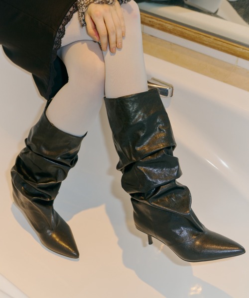 DTYYPE(ドタイプ)の「ルーズドレープロングブーツ(ブーツ・レディース・ブラウン/ブラック・X-LARGE/LARGE/MEDIUM/SMALL)」の18枚目の写真
