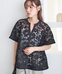 TORRAZZO DONNA別注スキッパーレースブラウス