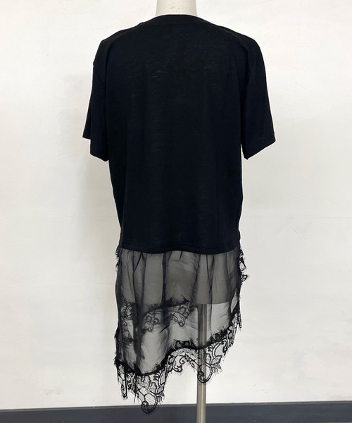 CRB(シーアールビー)の「裾レースレイヤーTシャツ(Tシャツ/カットソー・レディース・ブラック/オフホワイト・F)」の14枚目の写真