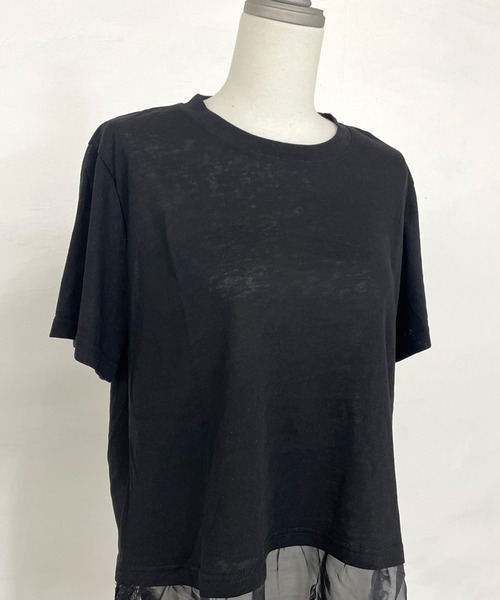 CRB(シーアールビー)の「裾レースレイヤーTシャツ(Tシャツ/カットソー・レディース・ブラック/オフホワイト・F)」の15枚目の写真