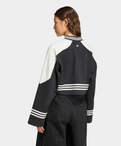adidas（アディダス）の「ブロッキング クルーネック スウェットシャツ / トレーナー / アディダスオリジナルス adidas Originals（スウェット・レディース・ブラック・X-SMALL/XX-LARGE/MEDIUM/X-LARGE/SMALL/LARGE/3XL）」の2枚目の写真