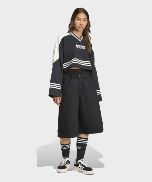 adidas（アディダス）の「ブロッキング クルーネック スウェットシャツ / トレーナー / アディダスオリジナルス adidas Originals（スウェット・レディース・ブラック・X-SMALL/XX-LARGE/MEDIUM/X-LARGE/SMALL/LARGE/3XL）」の3枚目の写真