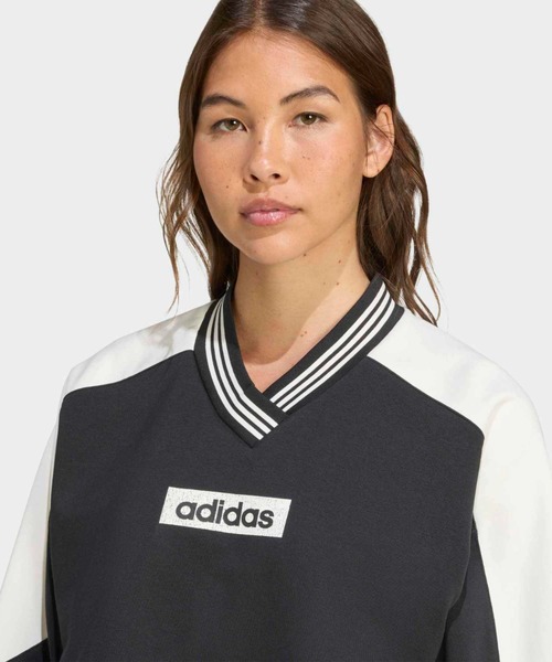 adidas（アディダス）の「ブロッキング クルーネック スウェットシャツ / トレーナー / アディダスオリジナルス adidas Originals（スウェット・レディース・ブラック・X-SMALL/XX-LARGE/MEDIUM/X-LARGE/SMALL/LARGE/3XL）」の4枚目の写真