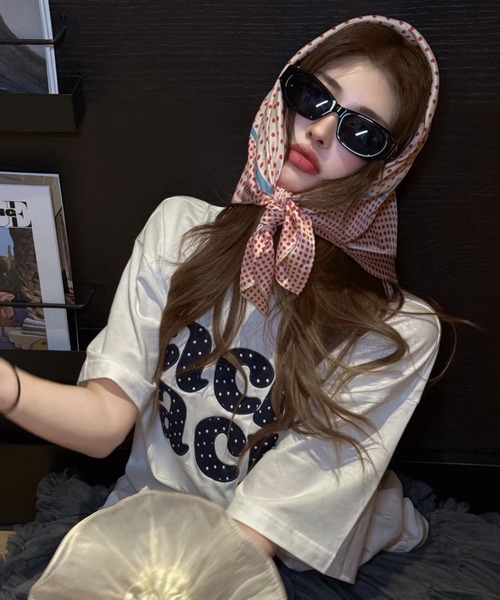 SHEPP(シープ)の「ドットロゴプリント オーバーサイズ半袖Tシャツ(Tシャツ/カットソー・レディース・ホワイト・L/M)」の16枚目の写真
