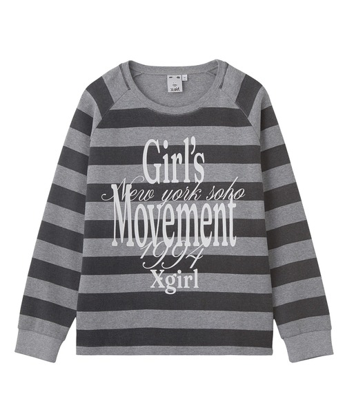 X-girl（エックスガール）の「MIXED FONT THERMAL L/S TEE（Tシャツ/カットソー・レディース・レオパード/アッシュ・ONE SIZE）」の2枚目の写真