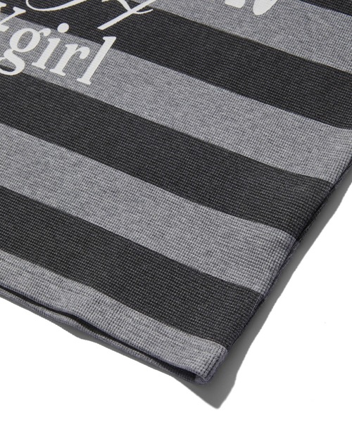 X-girl（エックスガール）の「MIXED FONT THERMAL L/S TEE（Tシャツ/カットソー・レディース・レオパード/アッシュ・ONE SIZE）」の15枚目の写真