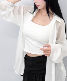 FOLLOWIN | 【3COLOR/シアー/冷房・UV対策】シアーオーバーシャツブラウス(シャツ/ブラウス)