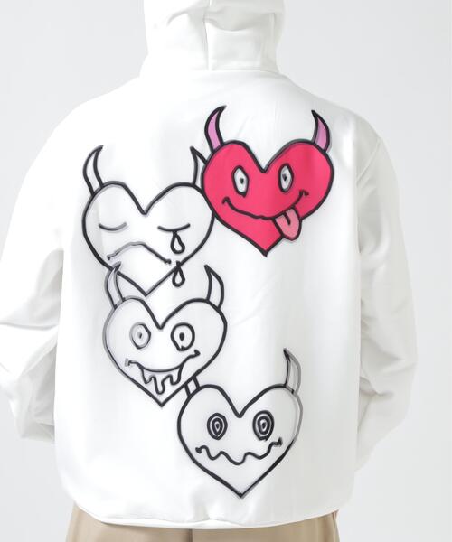 TRIPPY ART(トリッピーアート)の「TRIPPY ART(トリッピーアート)ONI HERTS 3D ZIP SWEAT PARKA(パーカー・メンズ・ホワイト・S/L/M)」の12枚目の写真