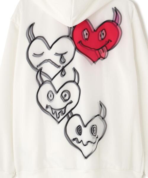 TRIPPY ART(トリッピーアート)の「TRIPPY ART(トリッピーアート)ONI HERTS 3D ZIP SWEAT PARKA(パーカー・メンズ・ホワイト・S/L/M)」の15枚目の写真