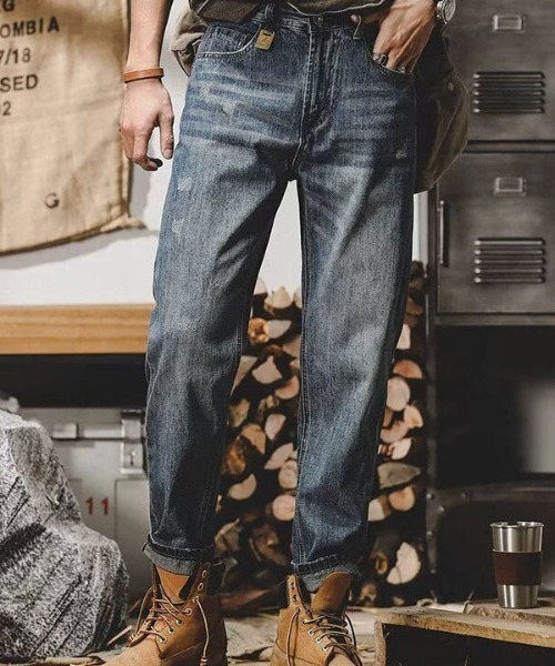 DOUBLE STEAL(ダブルスティール)の「DSヴィンテージテーパードデニム(デニムパンツ・メンズ・ブルー・SMALL/MEDIUM/LARGE/X-LARGE)」の1枚目の写真