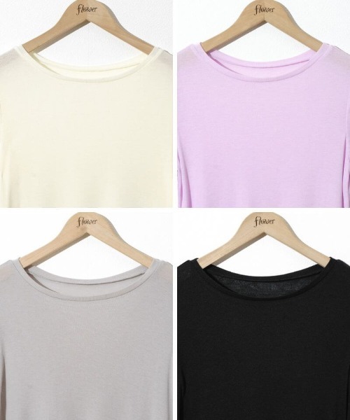 flower(フラワー)の「ルーズリーシアートップ(Tシャツ/カットソー・レディース・ブラック/ホワイト/ピンク/グレー・FREE)」の8枚目の写真