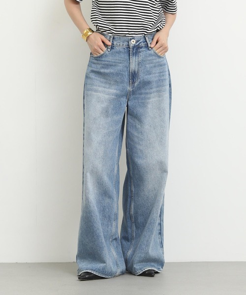Re Fiina(フィーナ)の「バックベルトワイドパンツ(デニムパンツ・レディース・インディゴブルー・M/L)」の7枚目の写真