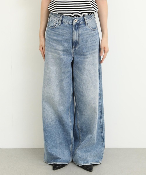 Re Fiina(フィーナ)の「バックベルトワイドパンツ(デニムパンツ・レディース・インディゴブルー・M/L)」の8枚目の写真