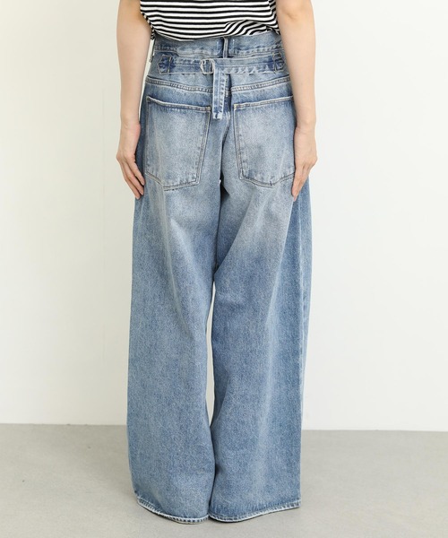 Re Fiina(フィーナ)の「バックベルトワイドパンツ(デニムパンツ・レディース・インディゴブルー・M/L)」の9枚目の写真