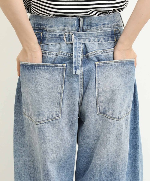 Re Fiina(フィーナ)の「バックベルトワイドパンツ(デニムパンツ・レディース・インディゴブルー・M/L)」の11枚目の写真