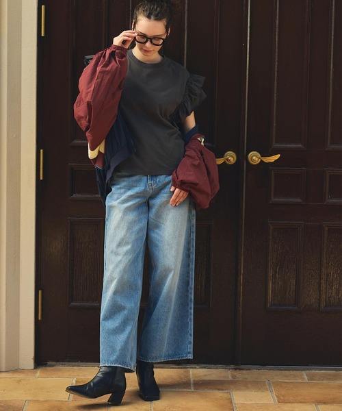 Re Fiina(フィーナ)の「バックベルトワイドパンツ(デニムパンツ・レディース・インディゴブルー・M/L)」の15枚目の写真