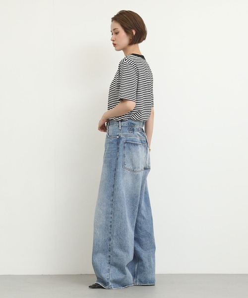 Re Fiina(フィーナ)の「バックベルトワイドパンツ(デニムパンツ・レディース・インディゴブルー・M/L)」の4枚目の写真