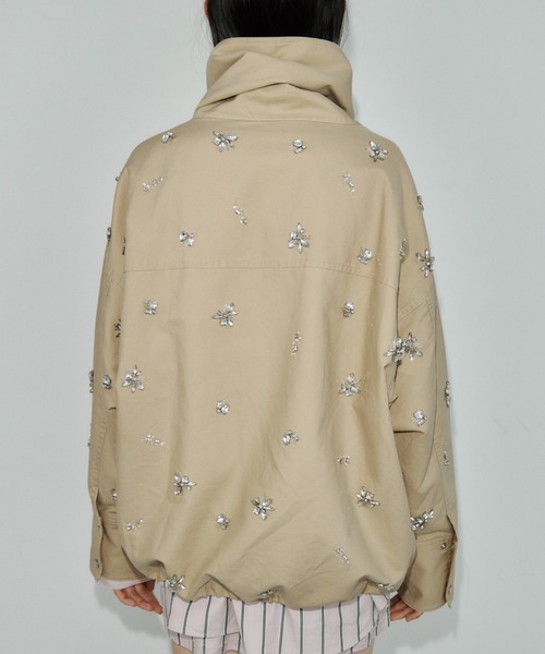 JOSE MOON(ジョゼムーン)の「COTTON 2WAY BLOUSON with BIJOU/コットン2WAYブルゾンwithビジュー(その他アウター・レディース・ベージュ/ブラック・36/38)」の21枚目の写真