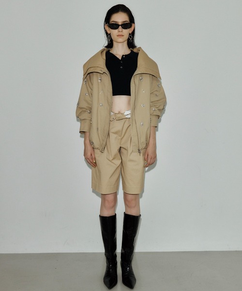 JOSE MOON(ジョゼムーン)の「COTTON 2WAY BLOUSON with BIJOU/コットン2WAYブルゾンwithビジュー(その他アウター・レディース・ベージュ/ブラック・36/38)」の17枚目の写真